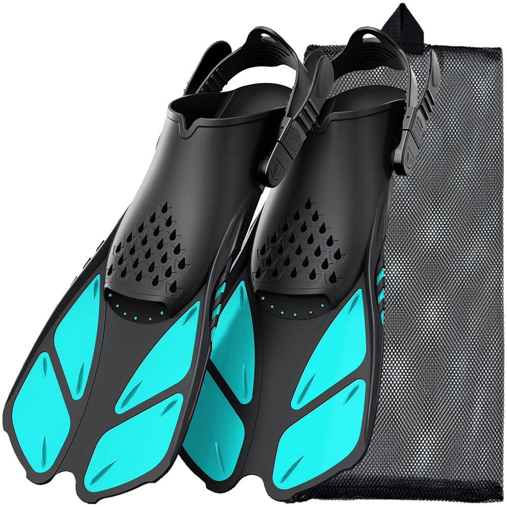 Swim Fin Short Blade - Snorkel Fins Swimming Flippers Adjustable Buckles