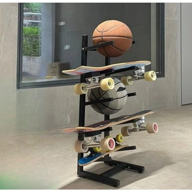 Sports Equipment Basketball - Skateboard Equipment Rack Integrated Design For