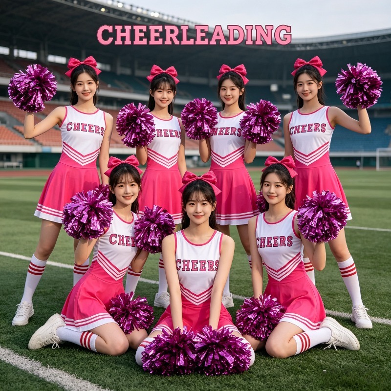 Cheerleading Pom Pom - Cheerleading Dance Costume Set for Women