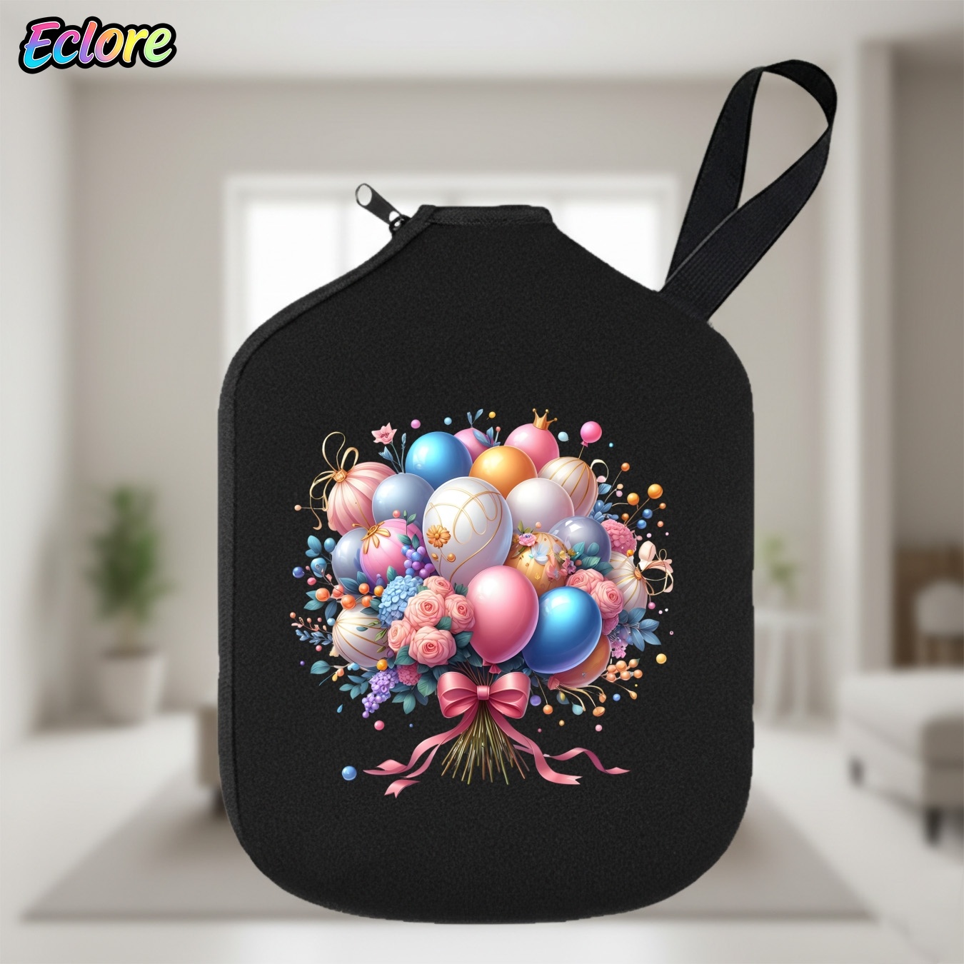 Table Tennis Paddle - Colorful Flower Balloon Bouquet Pickleball Paddle