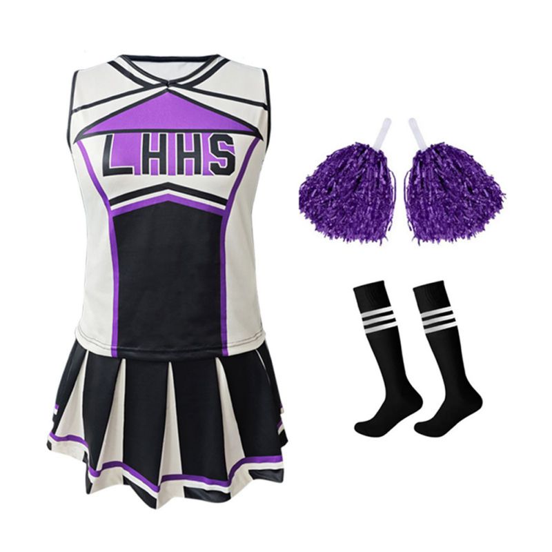 Cheerleading Pom Pom - Women's Cheerleader Costume Uniform Outfit Top