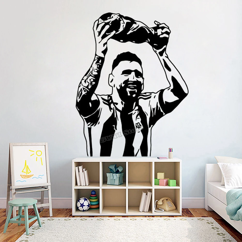 Sports Equipment Poster - Messi Wall Sticker Vinyl Decal Football