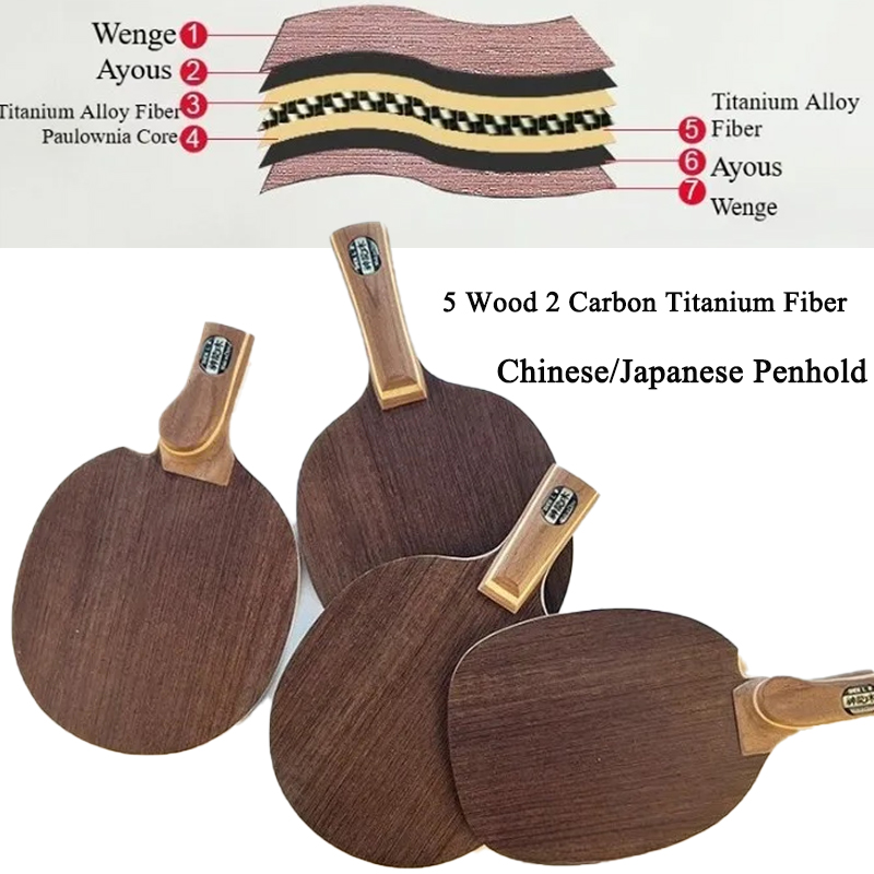 Table Tennis Paddle - Table Tennis Blade Chinese/Japanese Penhold 5