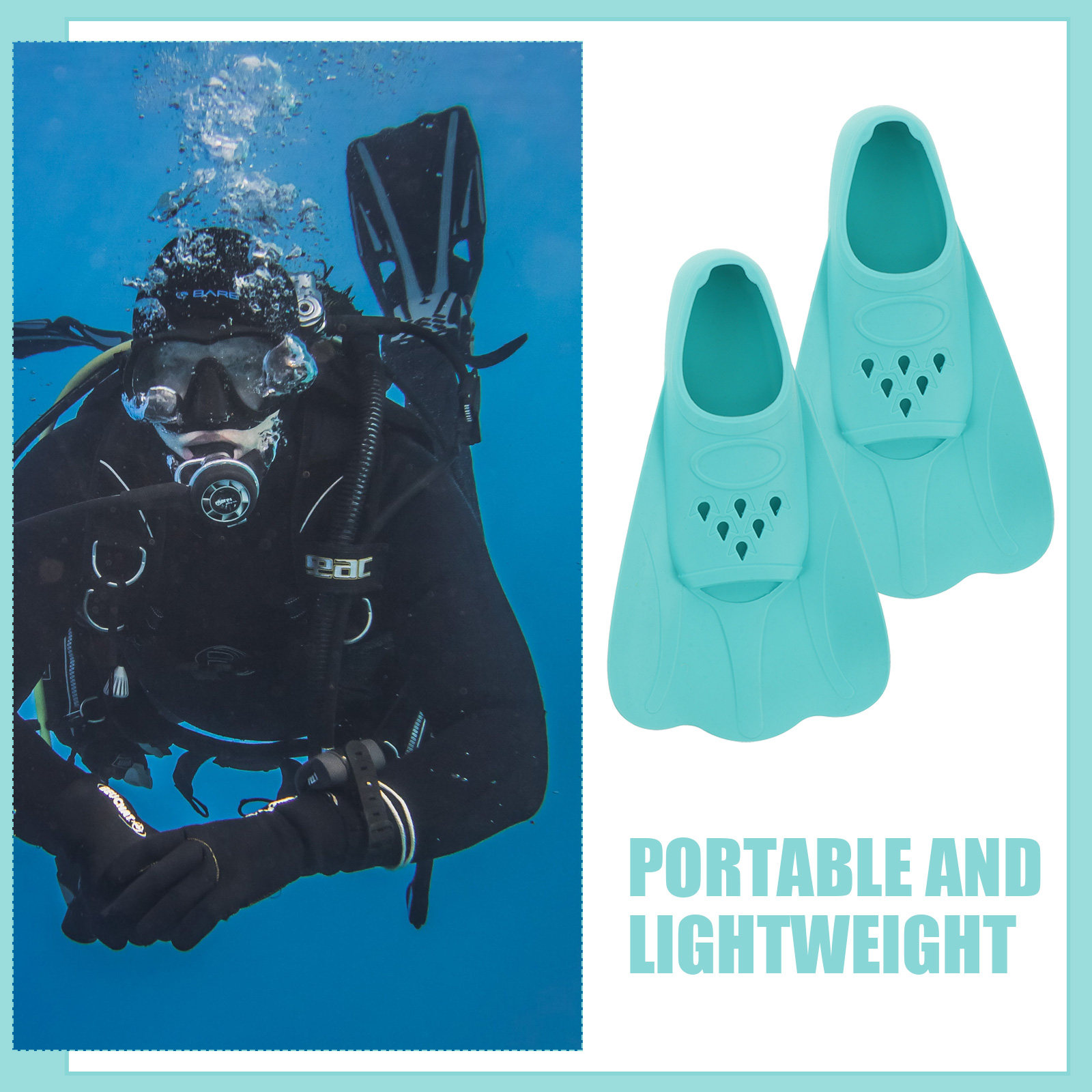 1Pair Lightweight Portable Sil - огляд і ціна Swim Fin Short Blade