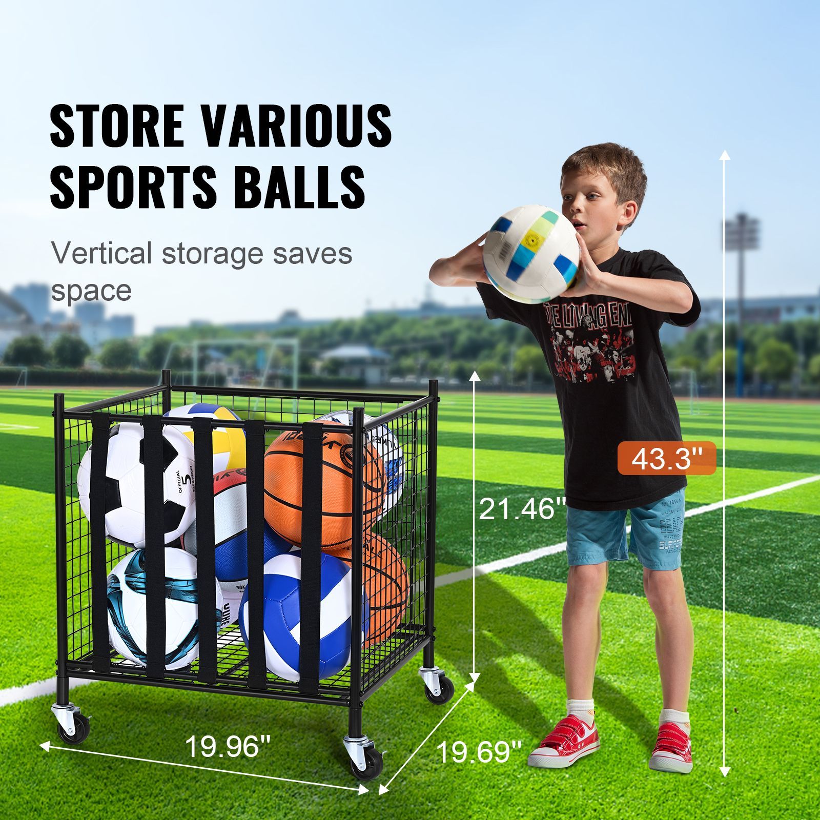 Rolling Sports Ball Storage Ca - огляд і ціна Sports Equipment Basketball