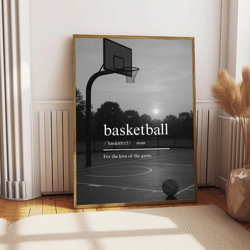 Black and White Basketball Sta - огляд і ціна Sports Equipment Poster
