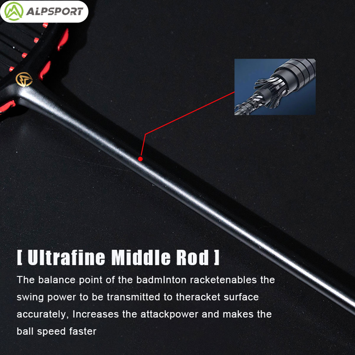 Alpsport MH-V5 5U 75g Wave Leg - огляд і ціна Badminton Racket Carbon