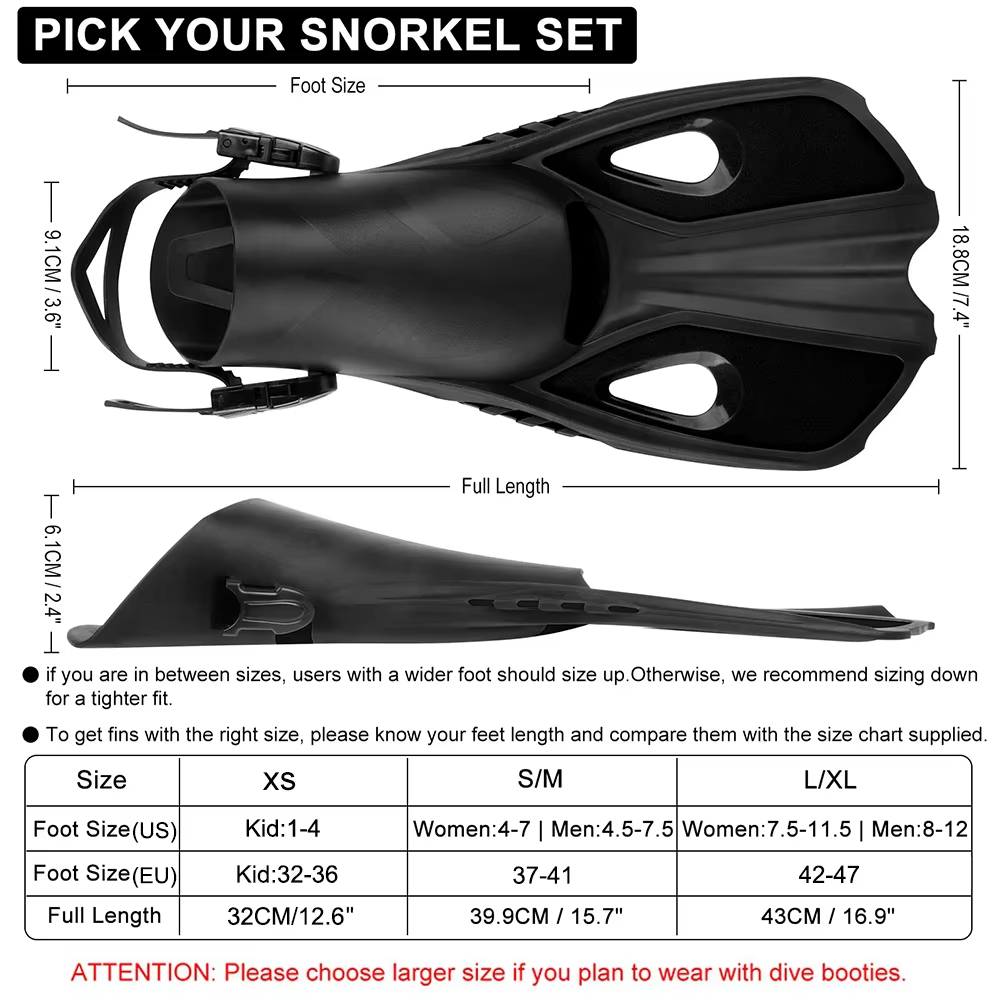 Adjustable Open Heel Short Swi - огляд і ціна Swim Fin Short Blade