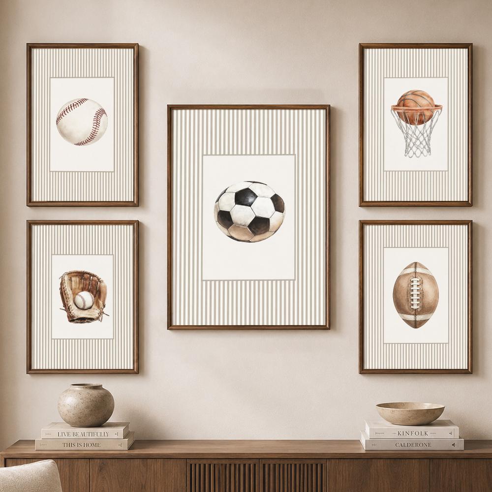 Vintage Sports Balls Equipment - огляд і ціна Sports Equipment Poster