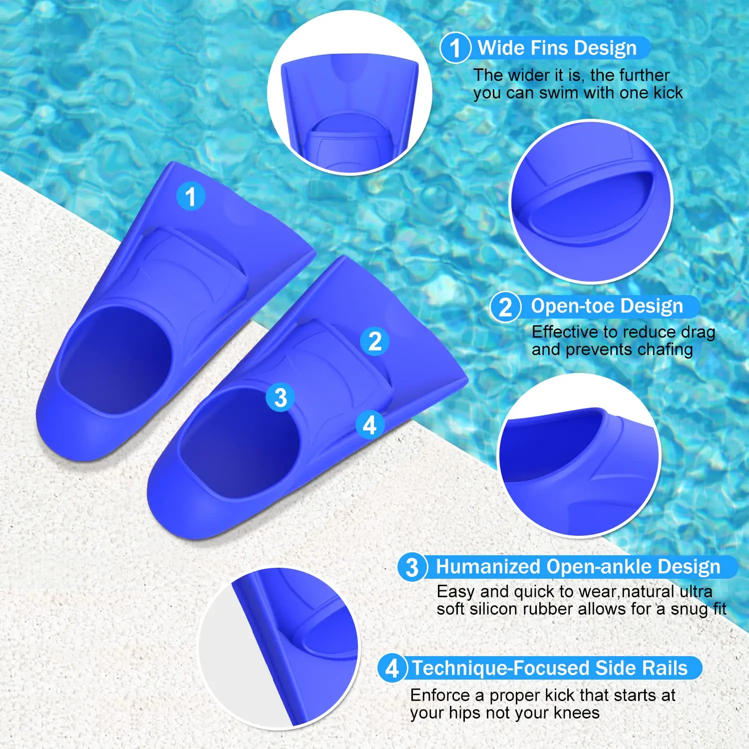 Swim Training Fins Silicone Pr - огляд і ціна Swim Fin Short Blade